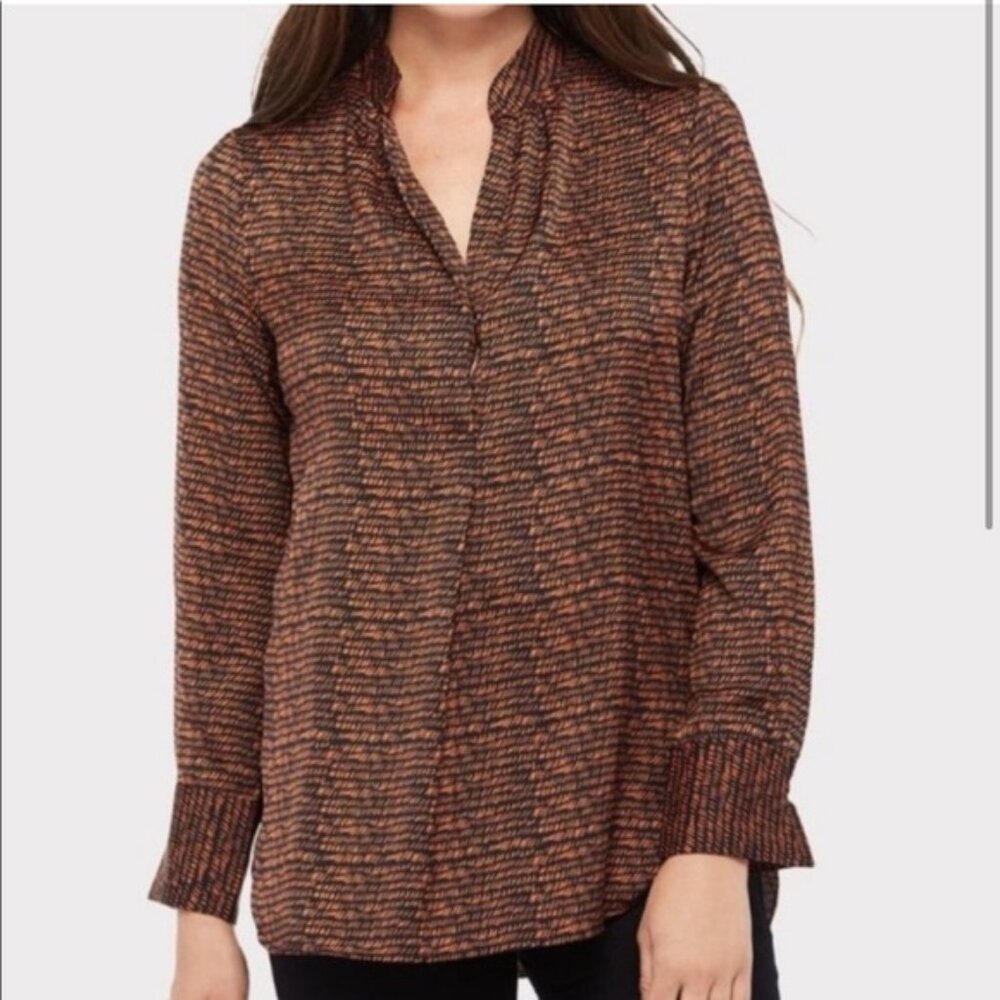 Everlene & David Lerner Mandarin Collar Button Down Tunic Blouse - Picture 16 of 16